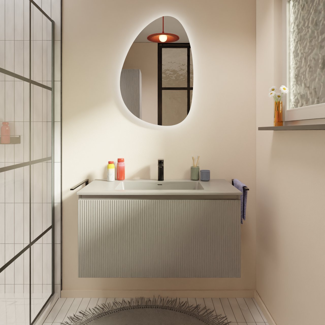 Storke Diva plan simple top solid soie grise matte 95 x 52 cm