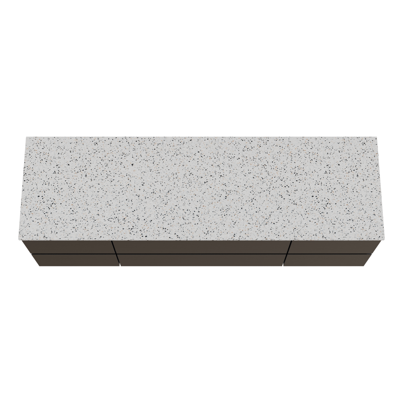 Balmani Lucida meuble salle de bains suspendu 180 x 55 cm chêne noir avec Stretto tablette simple ou double en blanc/noir mat terrazzo