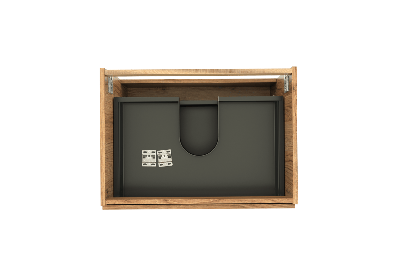 Balmani Lucida meuble sous-lavabo suspendu 75 x 55 cm teck 2 tiroirs