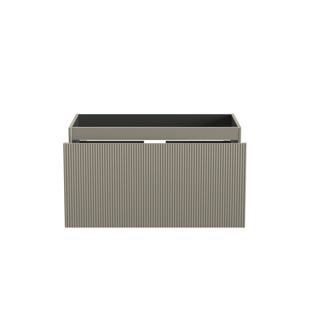 Storke Ribs meuble sous-vasque suspendu 95 x 52 cm soie grise 2 tiroirs