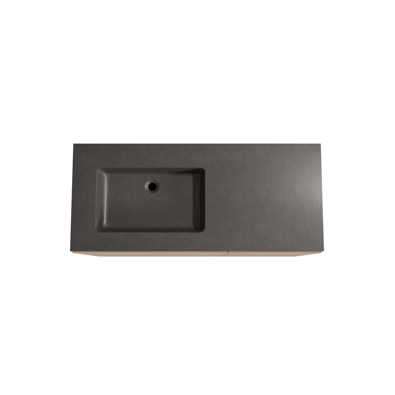 Storke Edge staand badmeubel 120 x 52 cm ruw eiken met Scuro asymmetrisch linkse wastafel in kwarts mat zwart