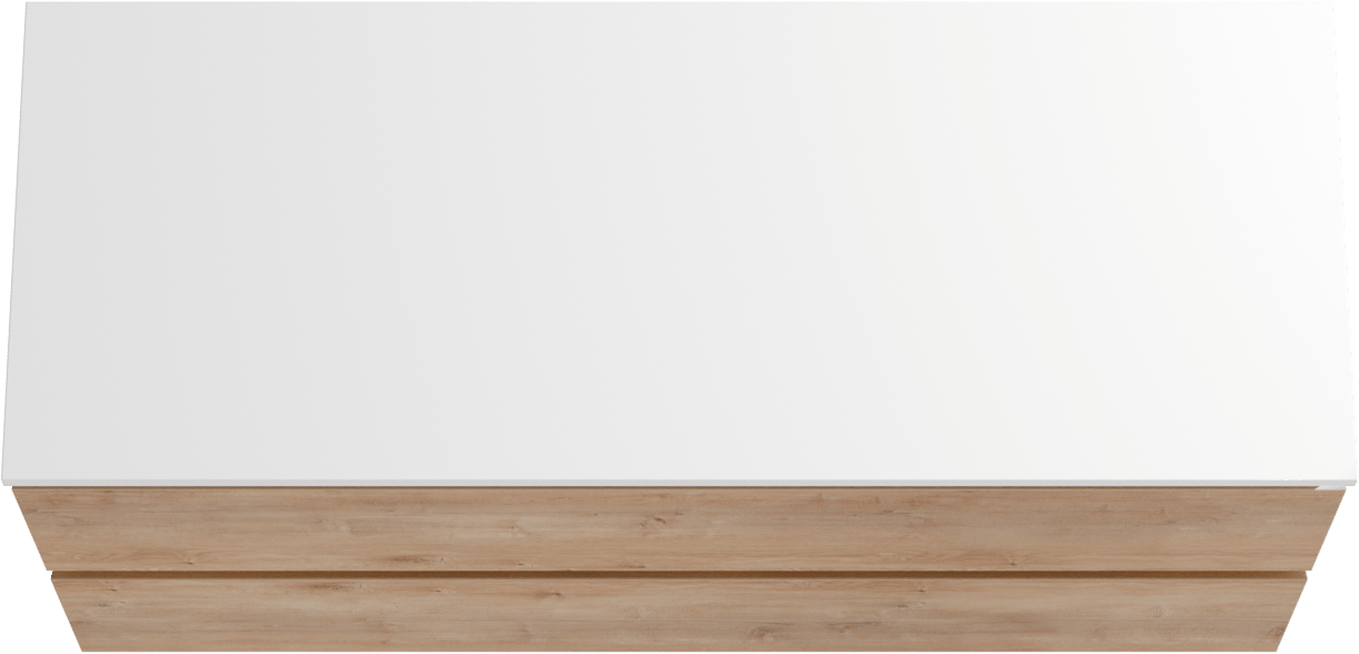 Linie Lado meuble salle de bains suspendu 120 x 46 cm chêne naturel avec Lado tablette double en marbre composite blanc brillant