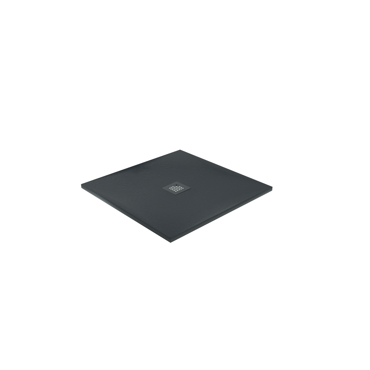 Balmani Vega douchebak 80 x 80 cm composietmarmer grafietgrijs leisteenstructuur