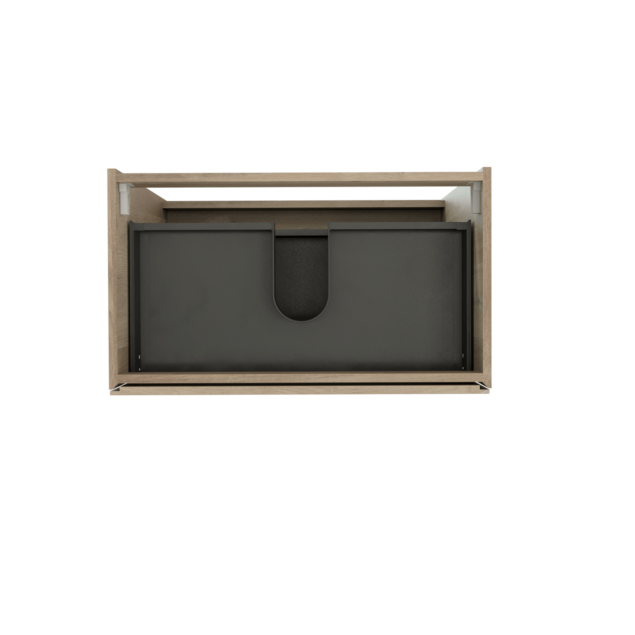 Storke Edge stehender Waschbeckenunterschrank: 80 x 46 cm, Eiche rustikal, 3 Schubladen