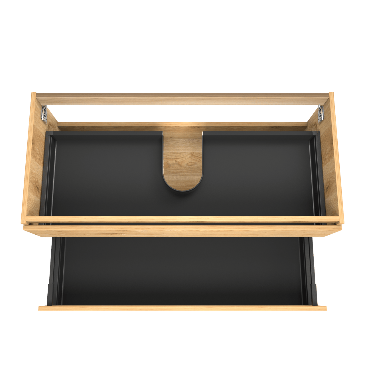 Balmani Lucida hängender Waschbeckenunterschrank: 120 x 55 cm, Eiche rustikal, 2 Schubladen