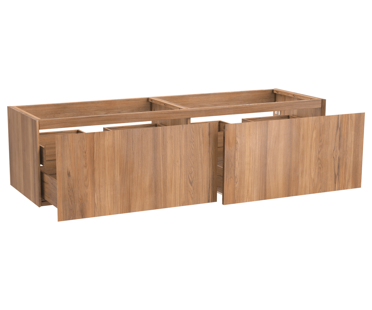 Balmani Idra by Mitra hängender Waschbeckenunterschrank: 180 x 55 cm, Teak, 4 Schubladen