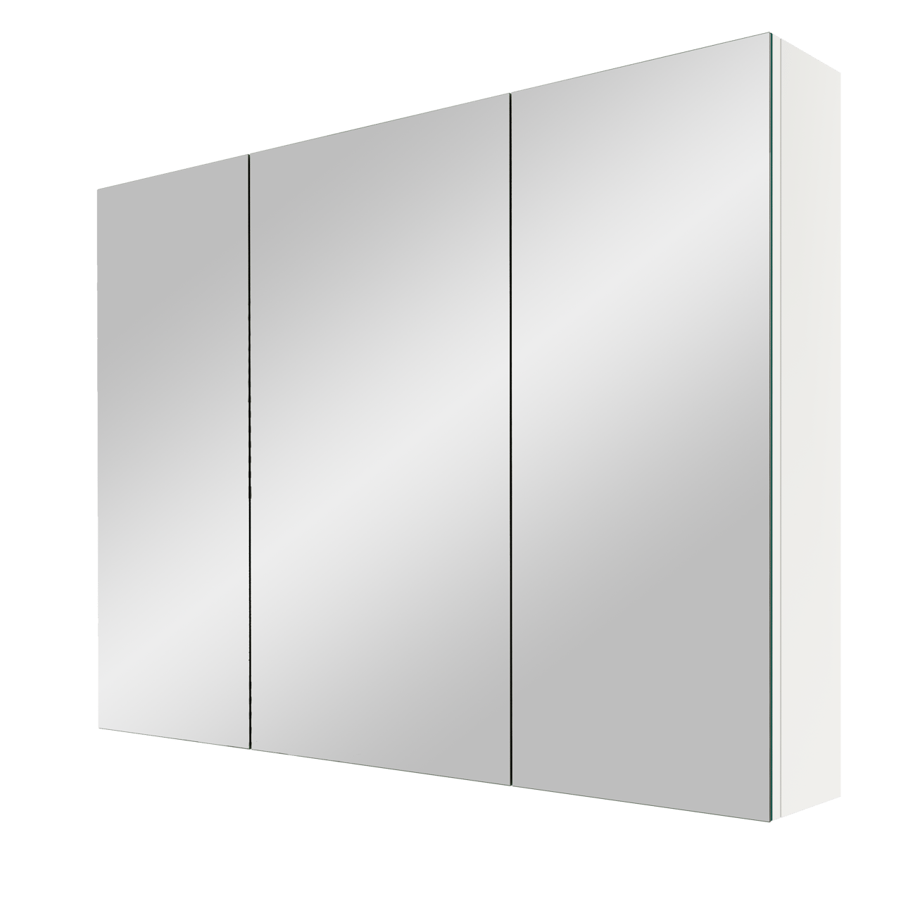 Linie Montro Spiegelschrank Bad: 100 x 75 cm, Weiß matt