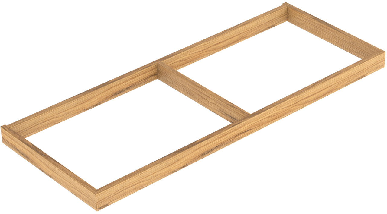 Balmani Lucida sokkel voor wastafelonderkast teak 120 x 55 cm
