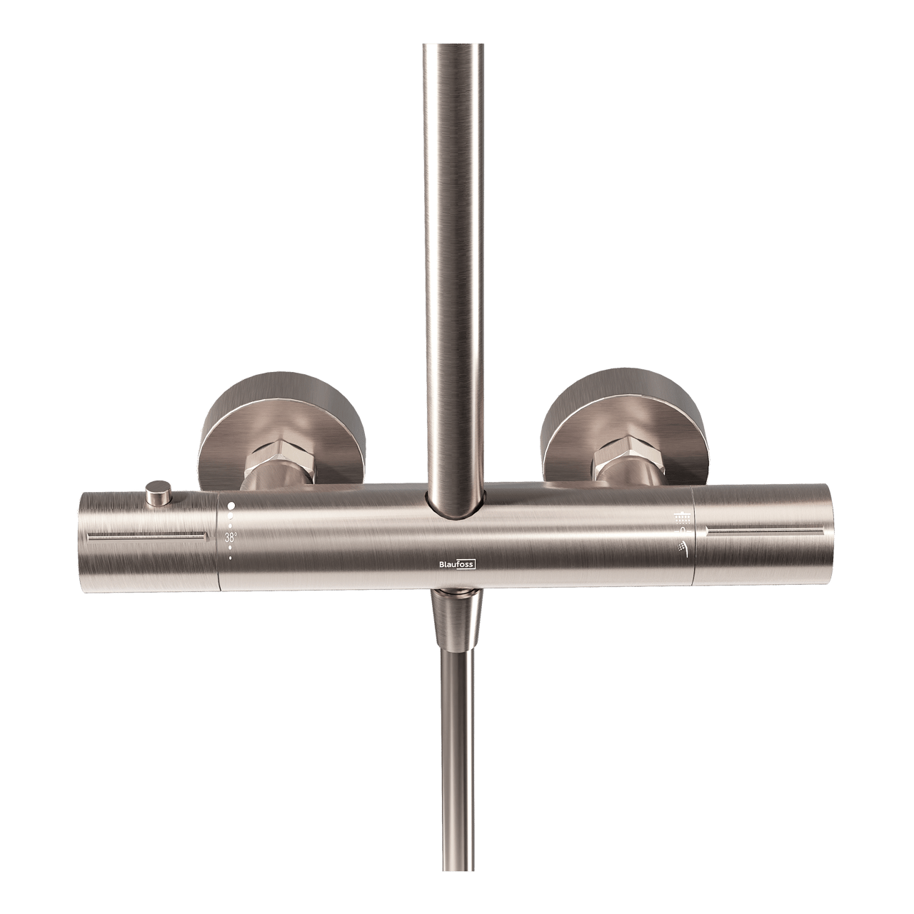 Blaufoss Round 300 colonne de douche de pluie mitigeur thermostatique Brushed CoolMetal