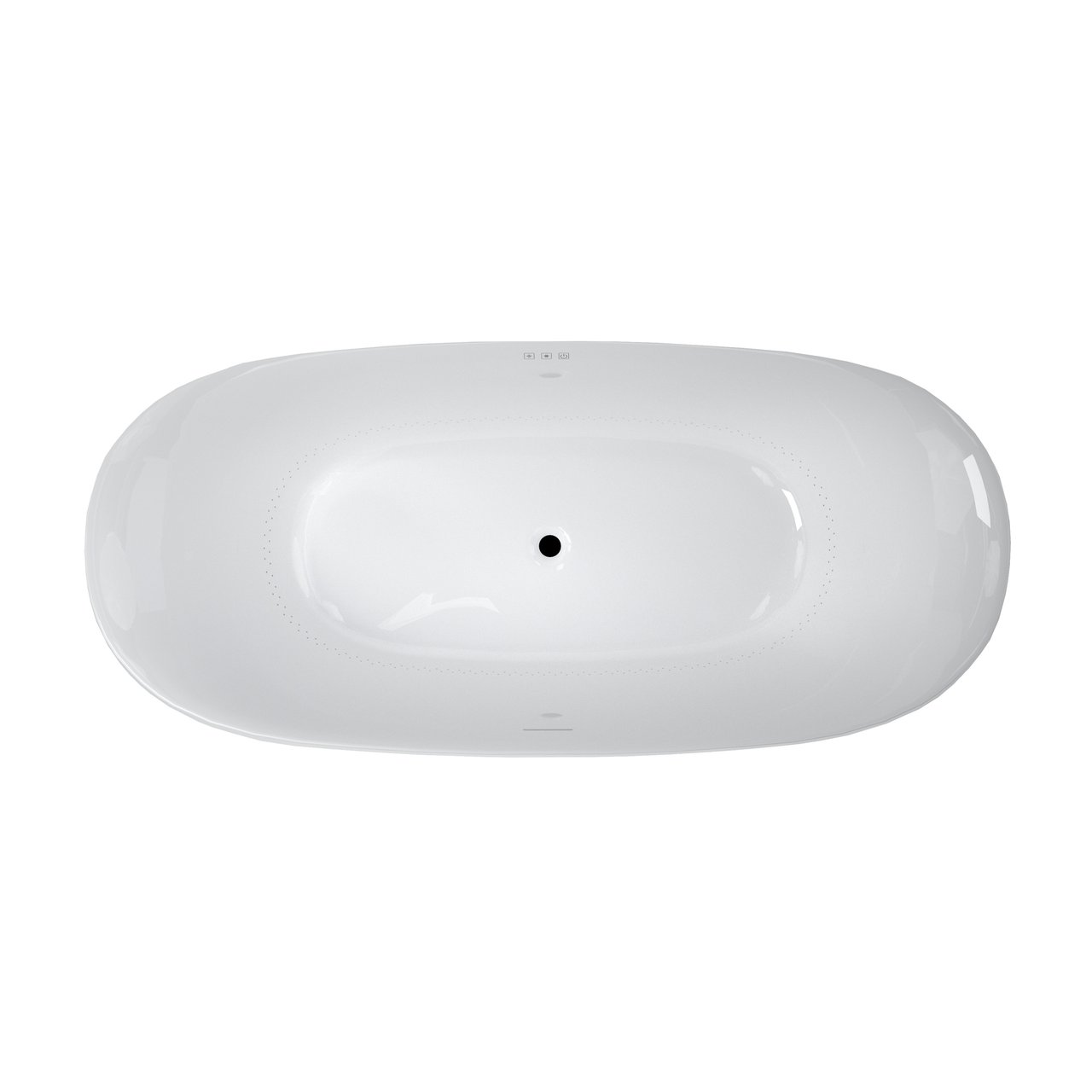 Luca Varess Bolla Whirlpool: Oval, mit Luftdüsen 180 x 80 cm, Acryl, Weiß Glänzend