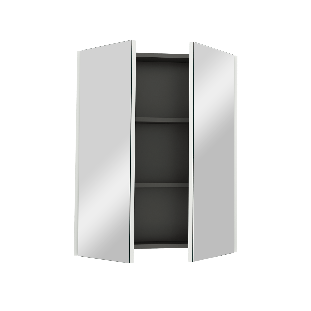 Linie Montro Spiegelschrank Bad: 60 x 75 cm, Weiß matt