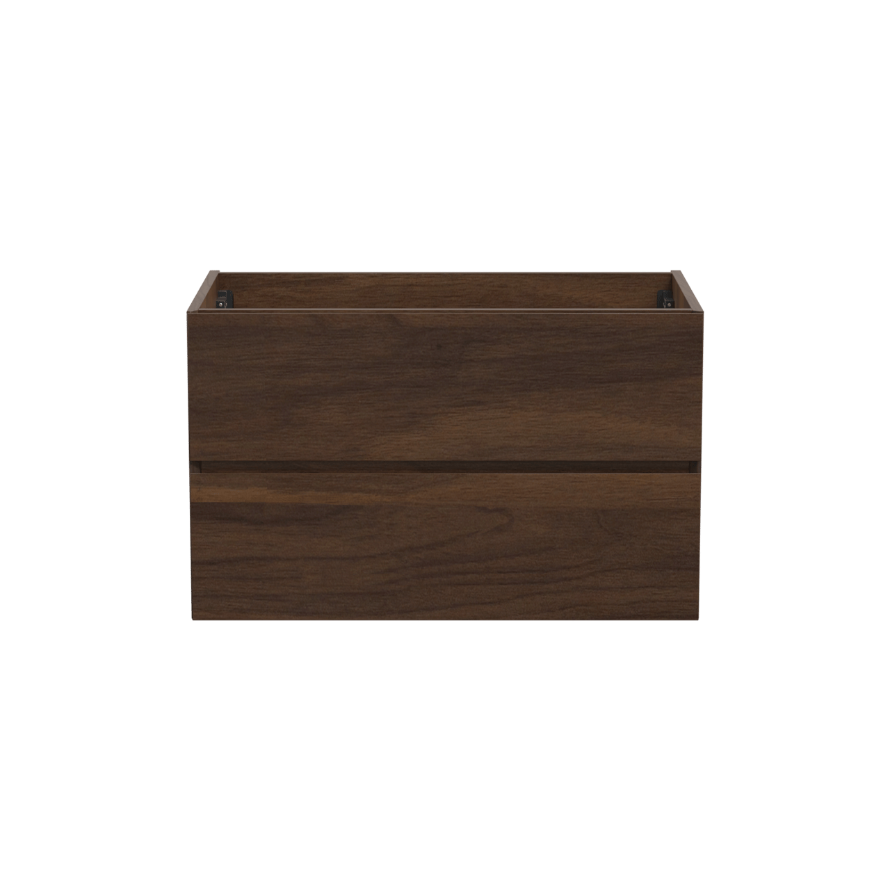 Storke Edge zwevende wastafelonderkast 85 x 52 cm notelaar 2 lades