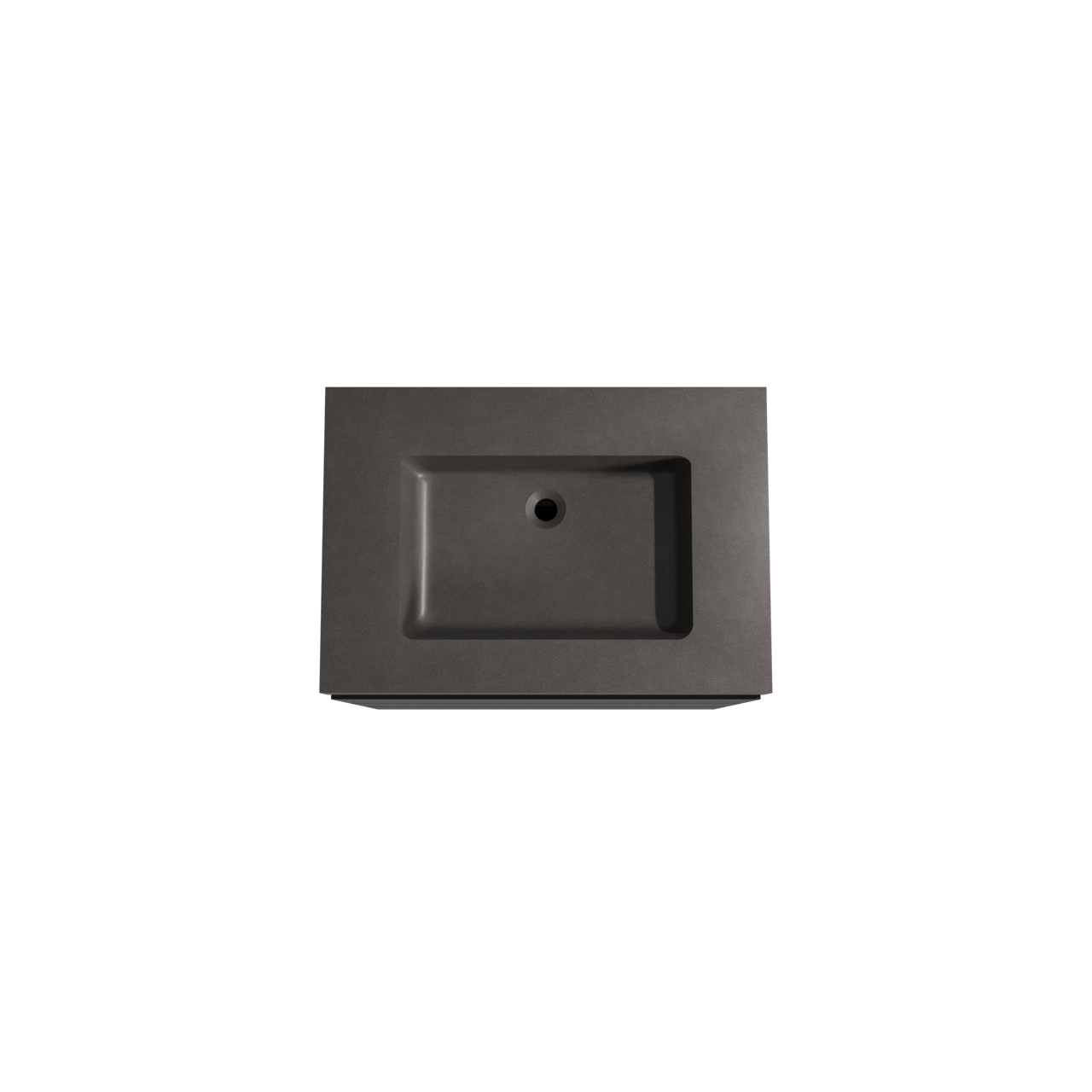 Storke Edge meuble salle de bains à poser 75 x 52 cm noir mat avec Scuro High plan simple en quartz noir mat