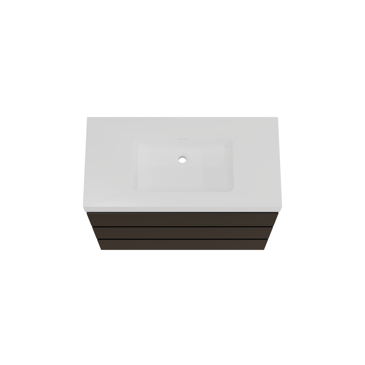Storke Edge staand badmeubel 105 x 52 cm mat zwart met Mata High enkele wastafel in solid surface mat wit