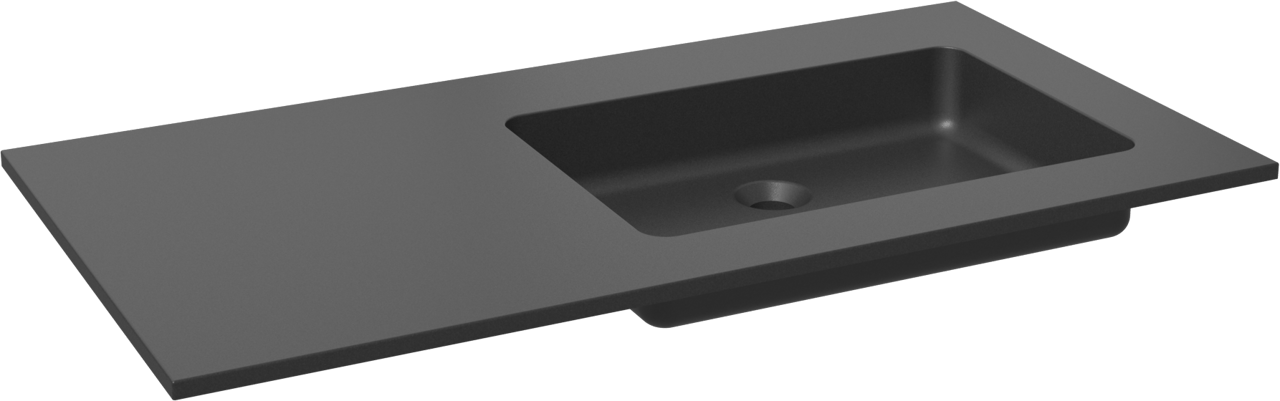 Storke Scuro asymmetrisch rechtse wastafel mat kwarts 100 x 52 cm
