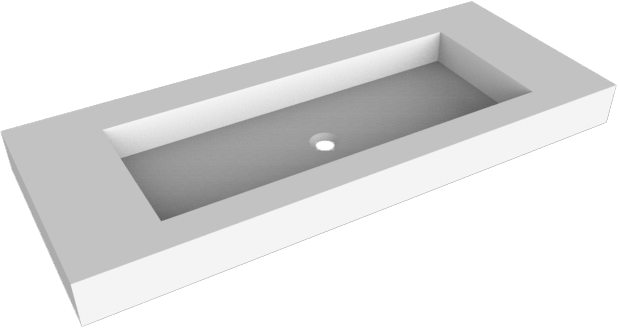 Balmani Modus Einzelwaschtisch für 2 Armaturenlöcher, Solid Surface matt, 135 x 55 cm