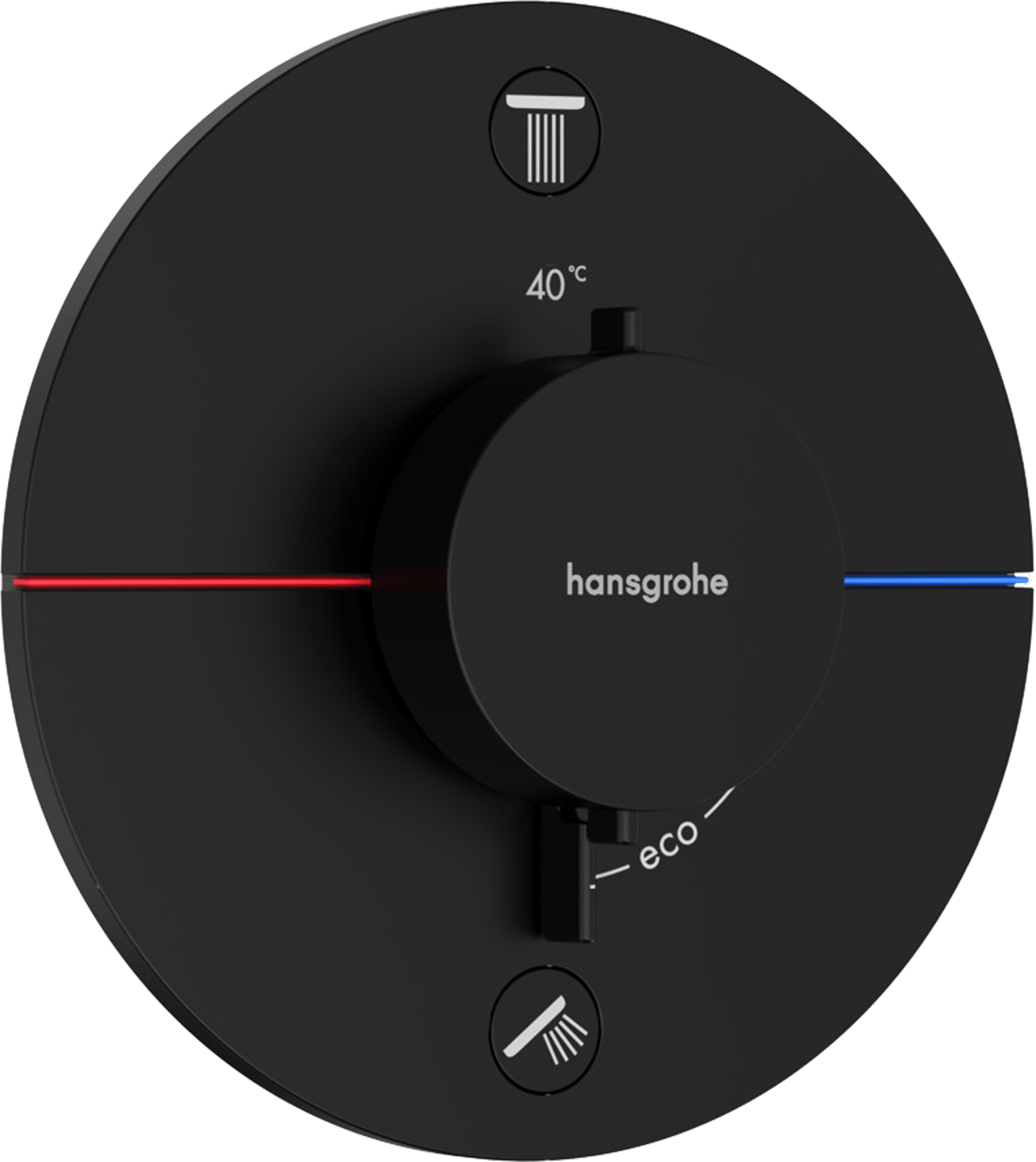 Hansgrohe Showerselect Comfort S inbouw thermostaat 2 uitgangen mat zwart