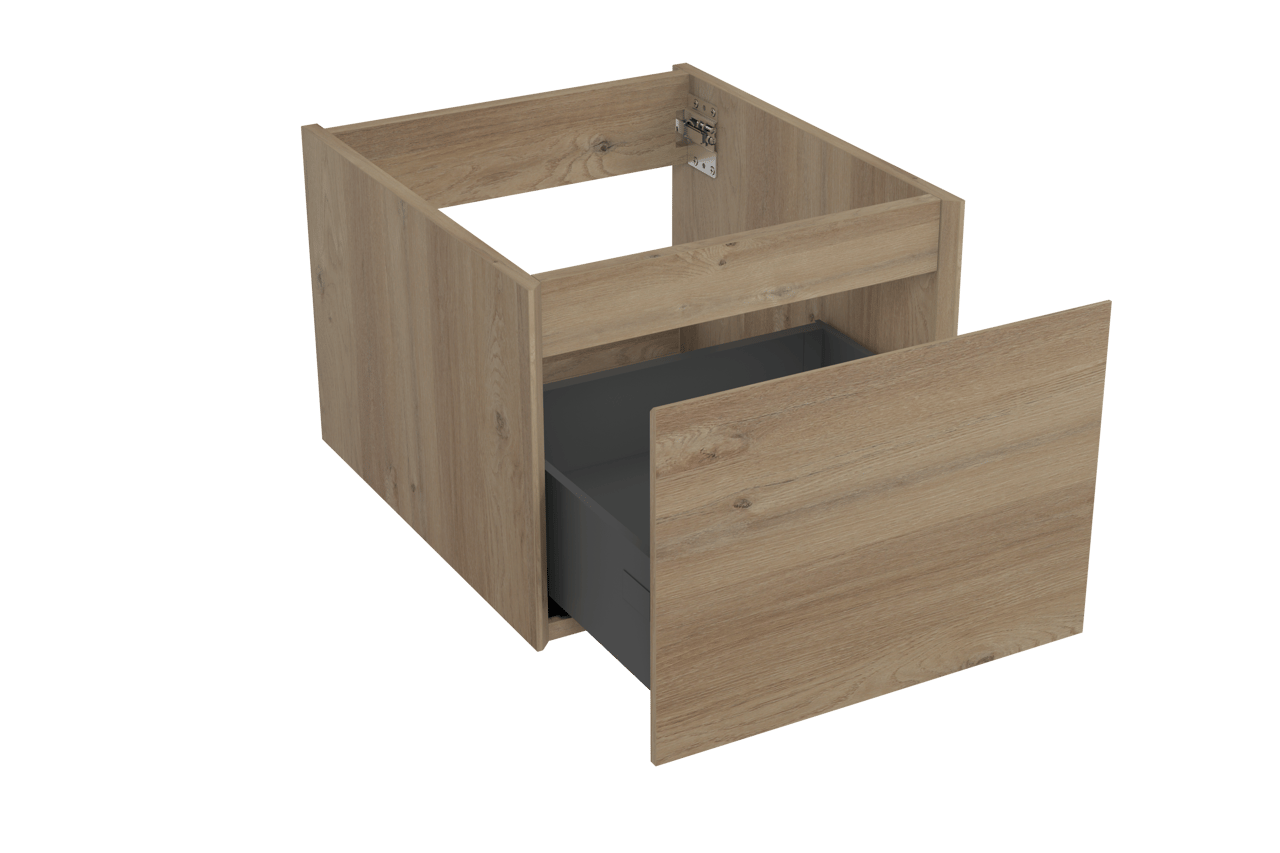 Storke Edge zwevende wastafelonderkast 45 x 52 cm ruwe eik 1 lade
