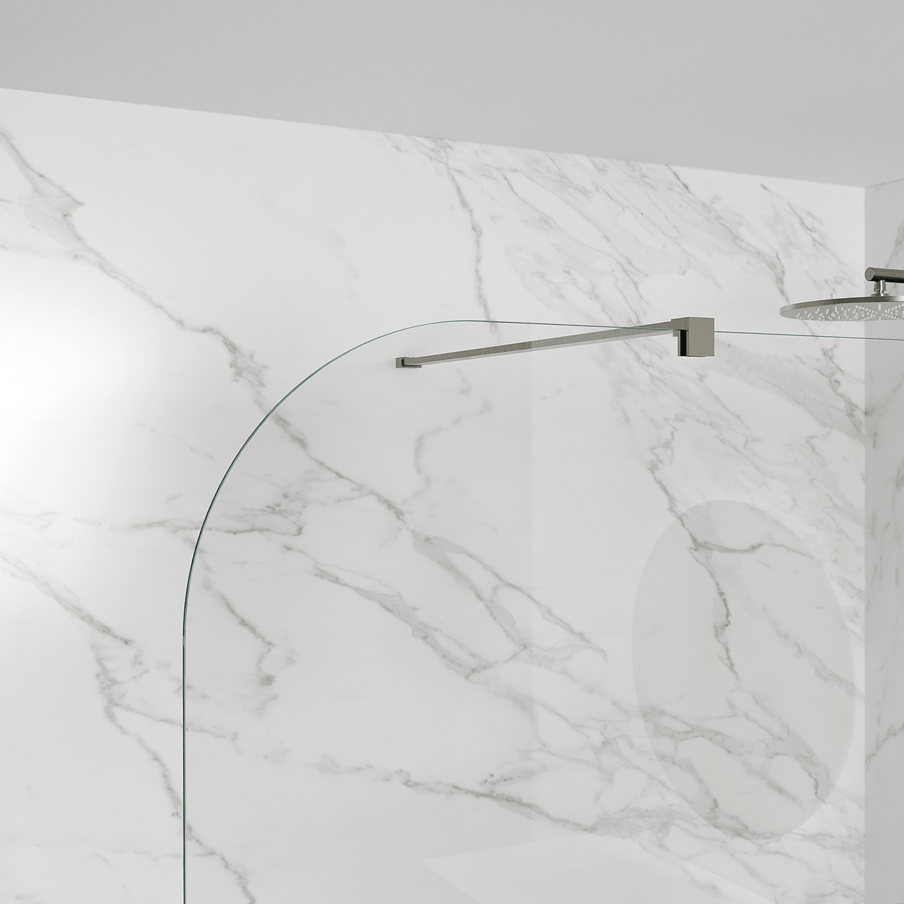 Balmani Modular paroi de douche Verre transparent arrondi 176 x 200 cm