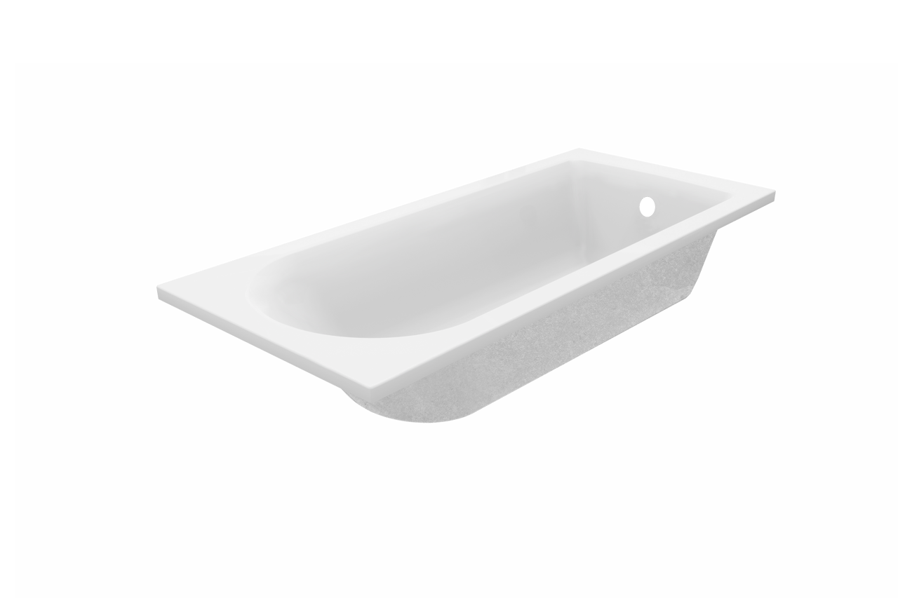 Luca Varess Rosala 1-Personen-Einbaubadewanne: 170 x 75 cm, Acryl, Weiß mat