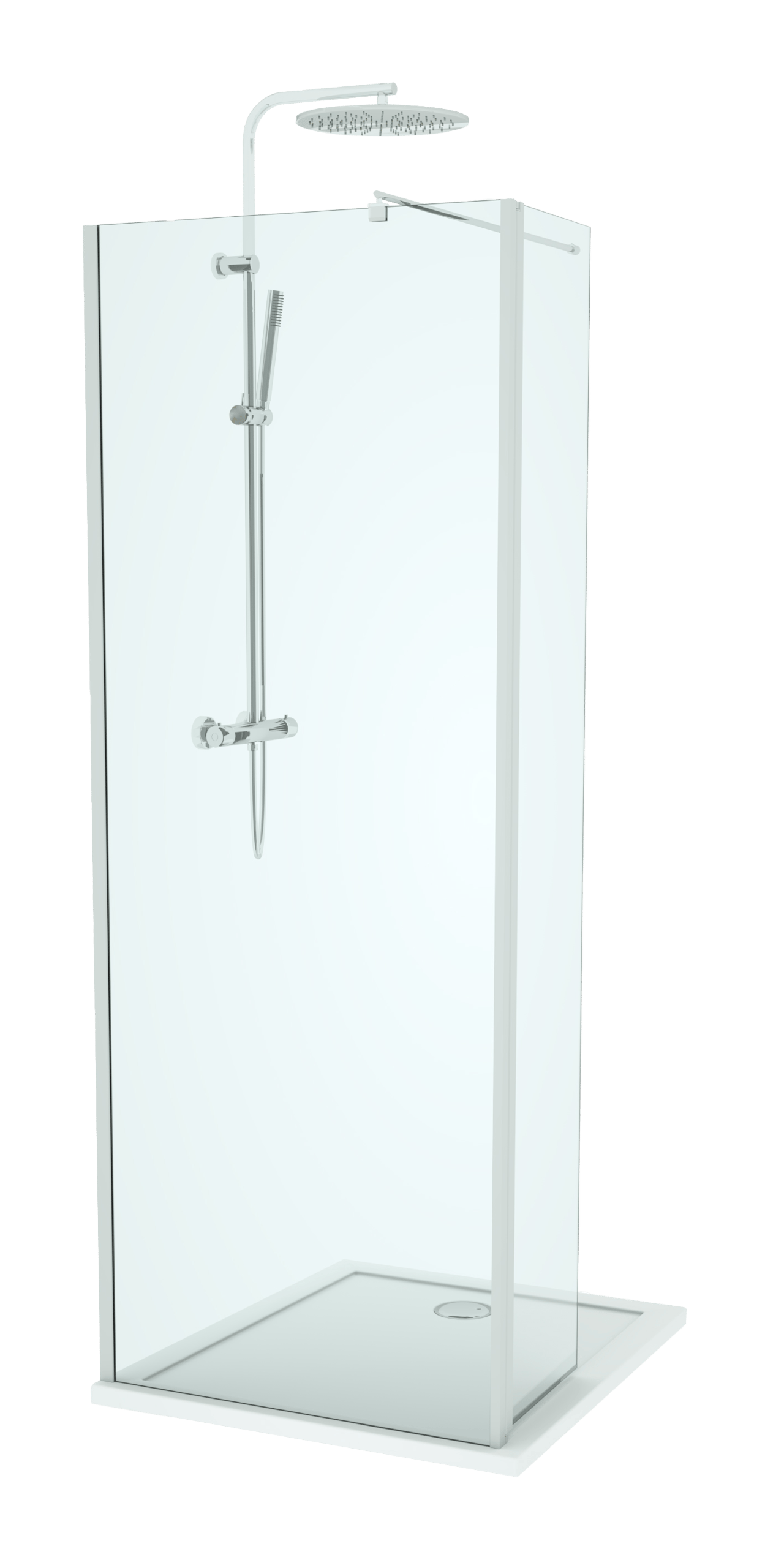 Linie Twist Walk-In Dusche: Bewegliche Seitenwand, 80 x 200 cm, Klarglas, Chromprofil
