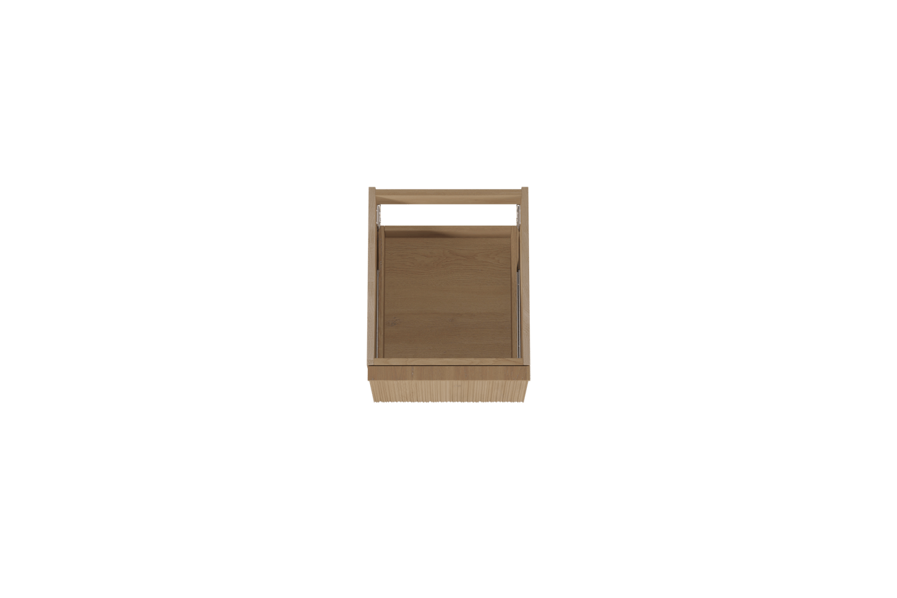 Balmani Forma meuble sous-vasque suspendu nervure asymétrique 45 x 55 cm chêne naturel 2 tiroirs