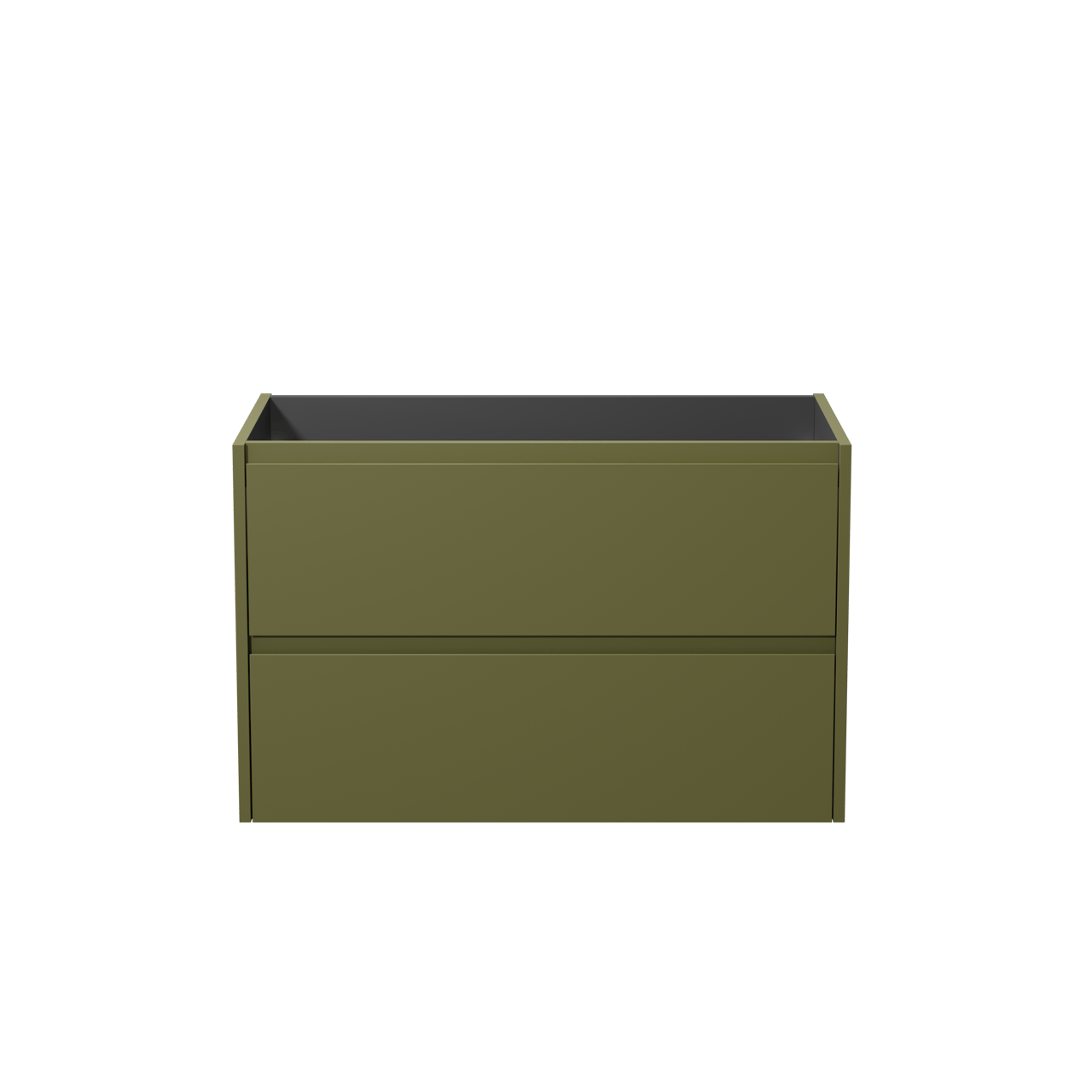 Storke Seda hängender Waschbeckenunterschrank: 95 x 52 cm, Olivgrün, 2 Schubladen