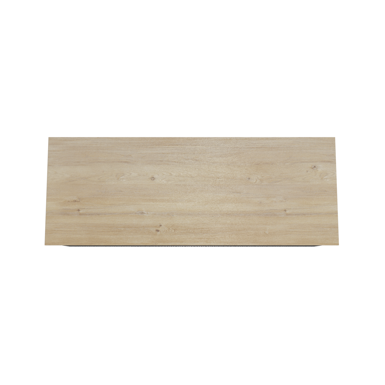 Storke Ribs zwevend badmeubel 140 x 52 cm zwart eiken met Panton enkel of dubbel wastafelblad in melamine ruw eiken, Verticale asymmetrische rechte ribbel