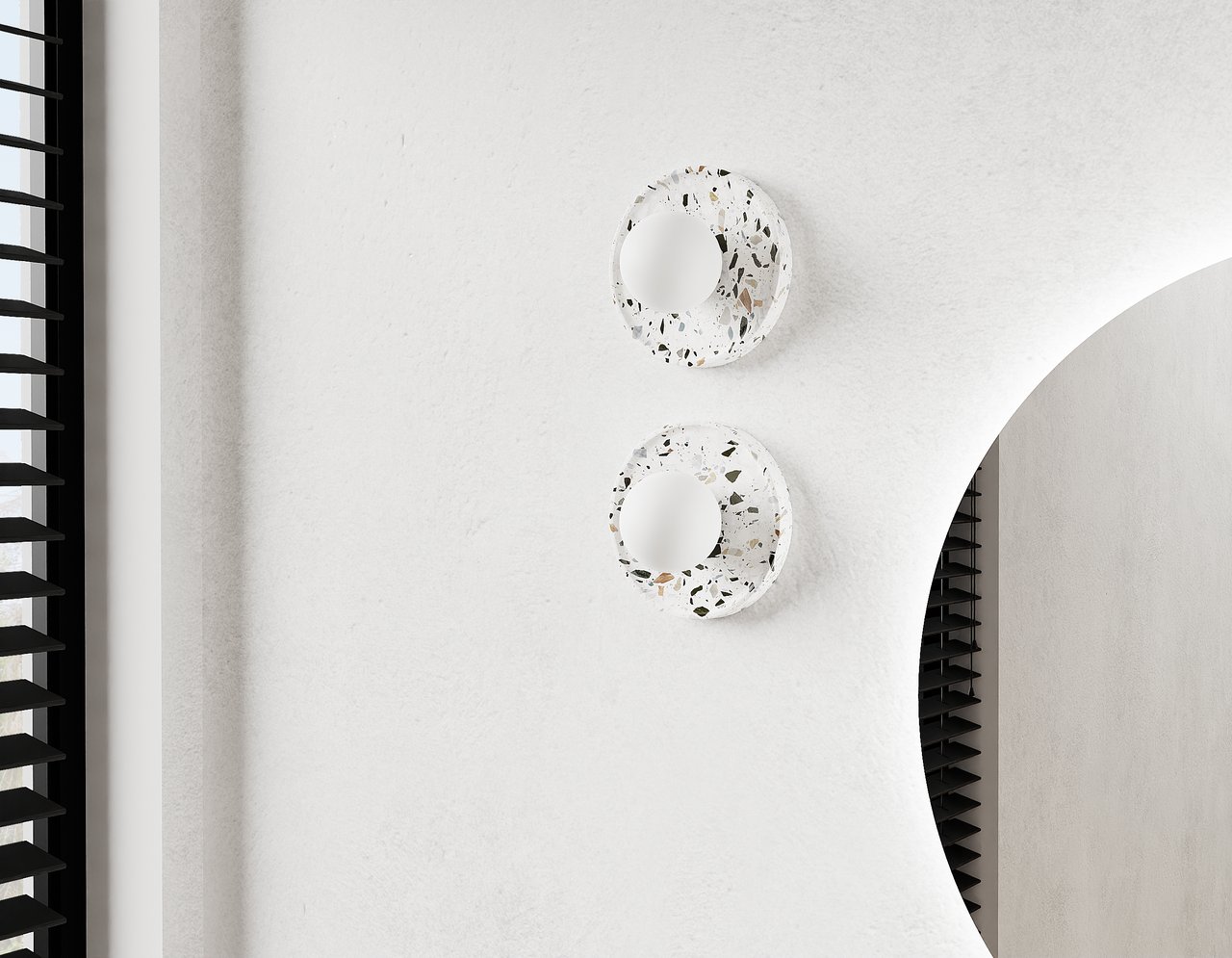 Balmani Pelota Disc small LED Luminaire 16 cm blanc/noir terrazzo