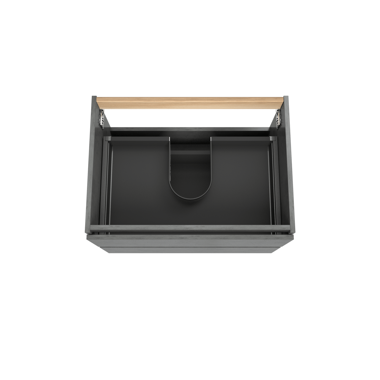 Balmani Lucida hängender Waschbeckenunterschrank: 75 x 55 cm, Beton dunkelgrau, 2 Schubladen