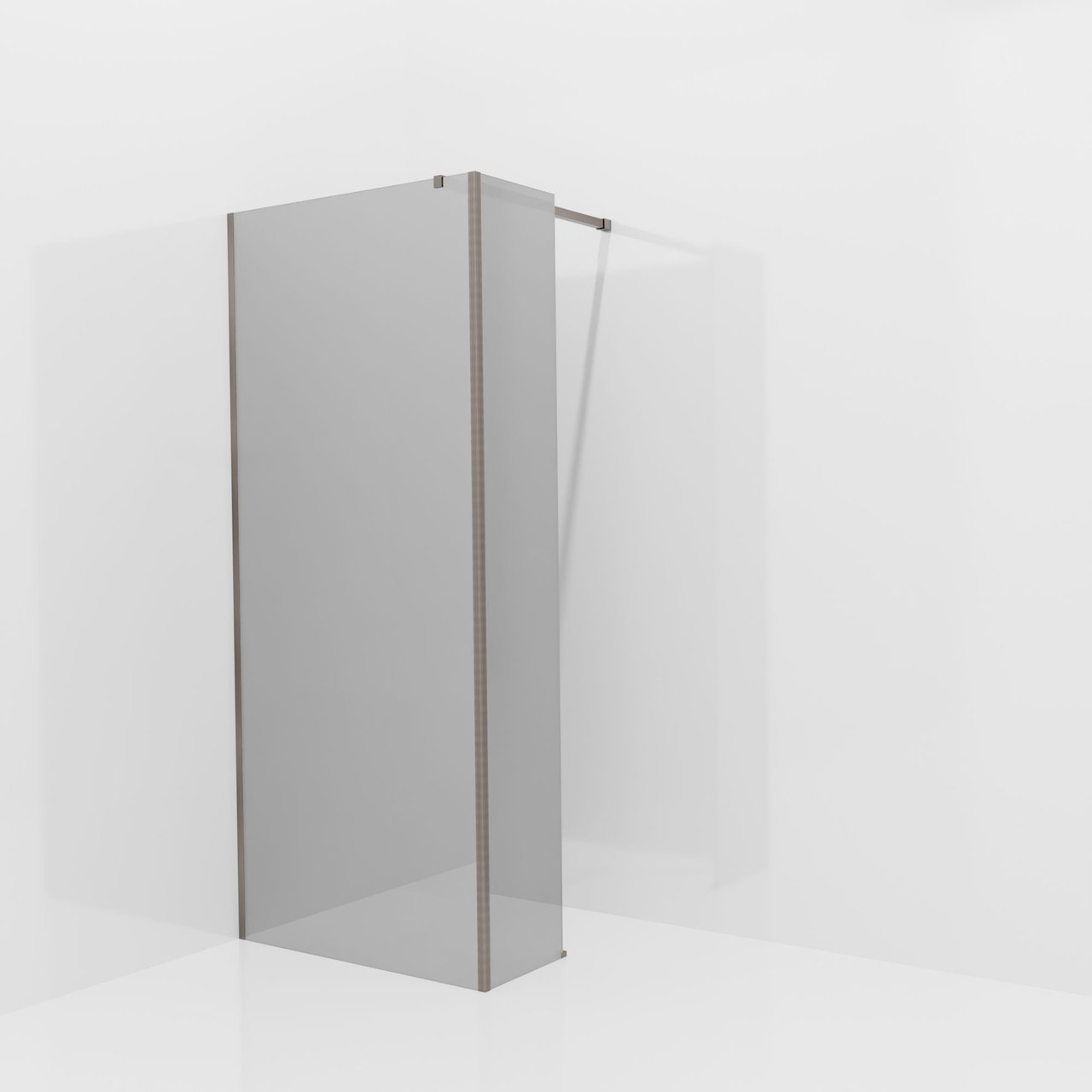 Balmani Modular douche à l'italienne avec paroi latérale fixe: 90 x 200 cm, Miroir Reflex, Profil Brushed GunMetal
