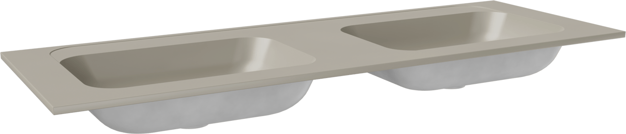 Balmani Tablo Strada double vasque top solid soie grise matte 150 x 55 cm