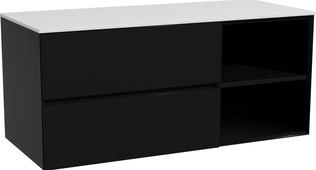 Storke Edge badkamermeubel met Tavola wastafelblad voor waskom(men)