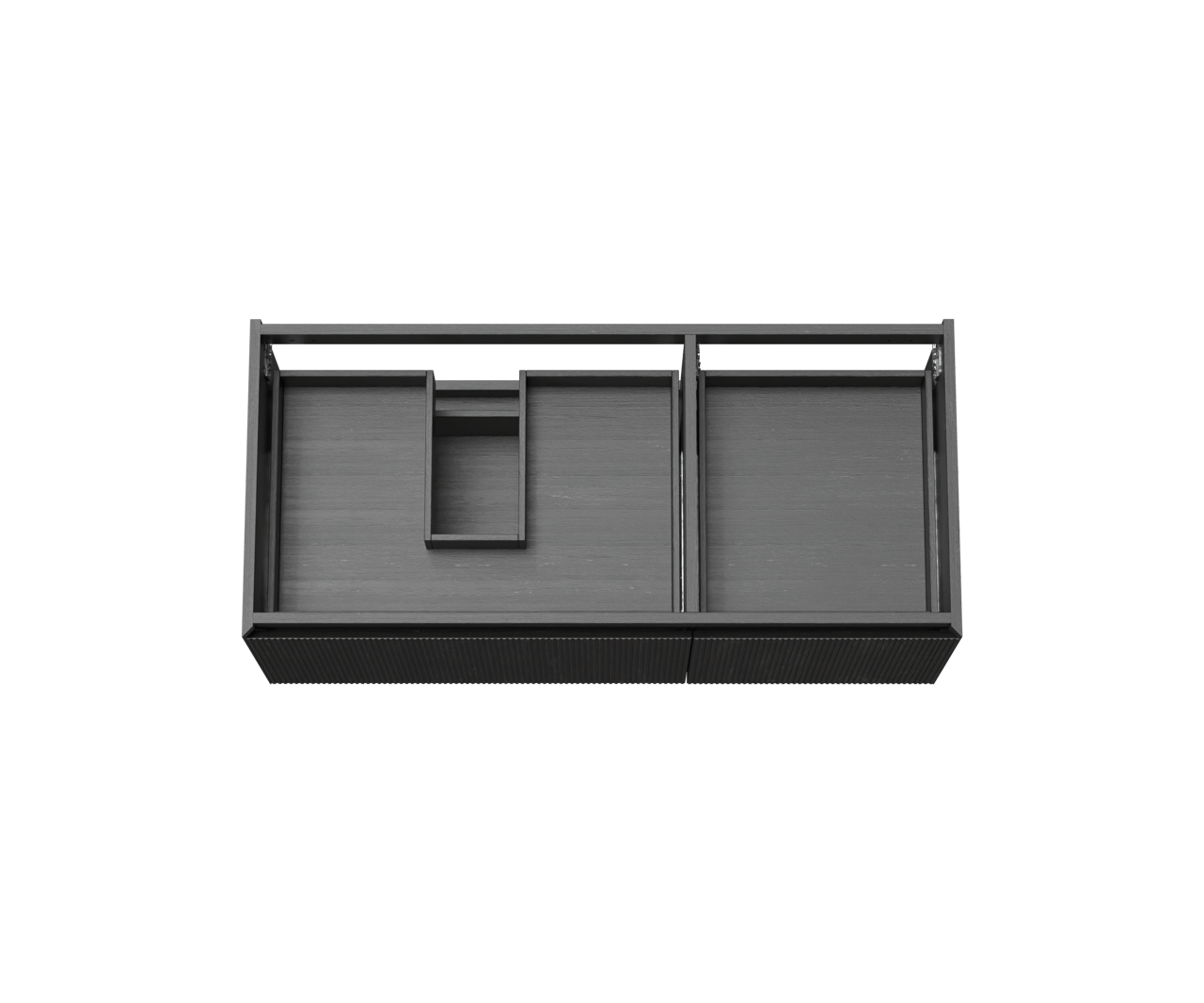 Balmani Fila meuble sous-vasque suspendu 120 x 55 cm asymétrique à gauche placage chêne noir 4 tiroirs