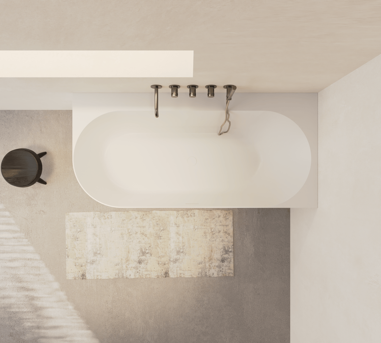 Balmani Scala 2-Personen-Eckbadewanne: rechts, 175 x 80 cm, Solid Surface, Weiß matt