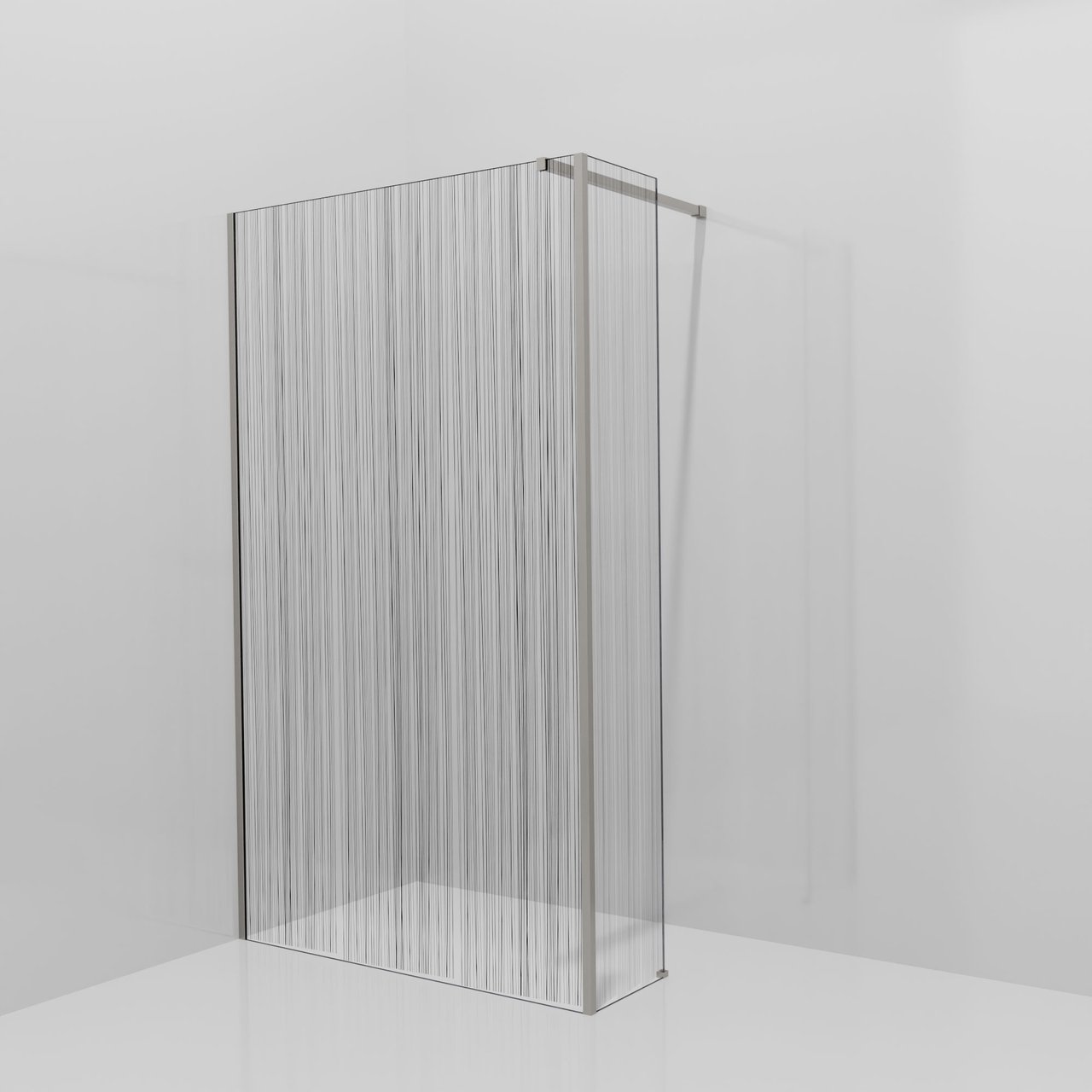 Balmani Modular douche à l'italienne avec paroi latérale fixe: 120 x 200 cm, Mikado, avec coating, Profil Brushed Inox