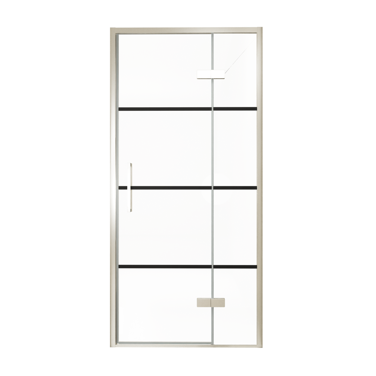 Balmani Senses Design douche draaideur rechts 100 cm x 210 cm Lined glas, Brushed CoolMetal profielen