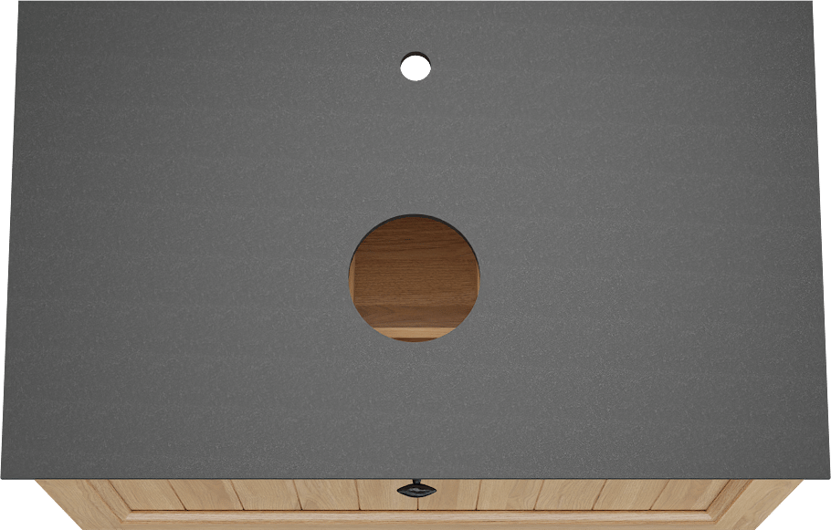 Balmani Lemon meuble salle de bains suspendu 90 x 55 cm, placage chêne naturel avec Facetta tablette simple en granit noir