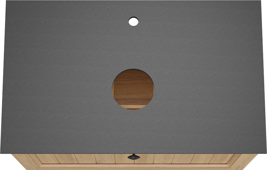 Balmani Lemon zwevend badkamermeubel 90 x 55 cm, fineer natuur eik met Facetta enkel tablet in graniet zwart