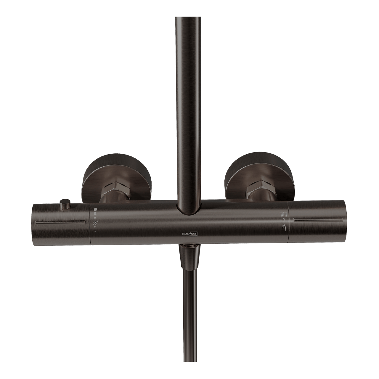 Blaufoss Round 300 Duschsystem: Brushed GunMetal