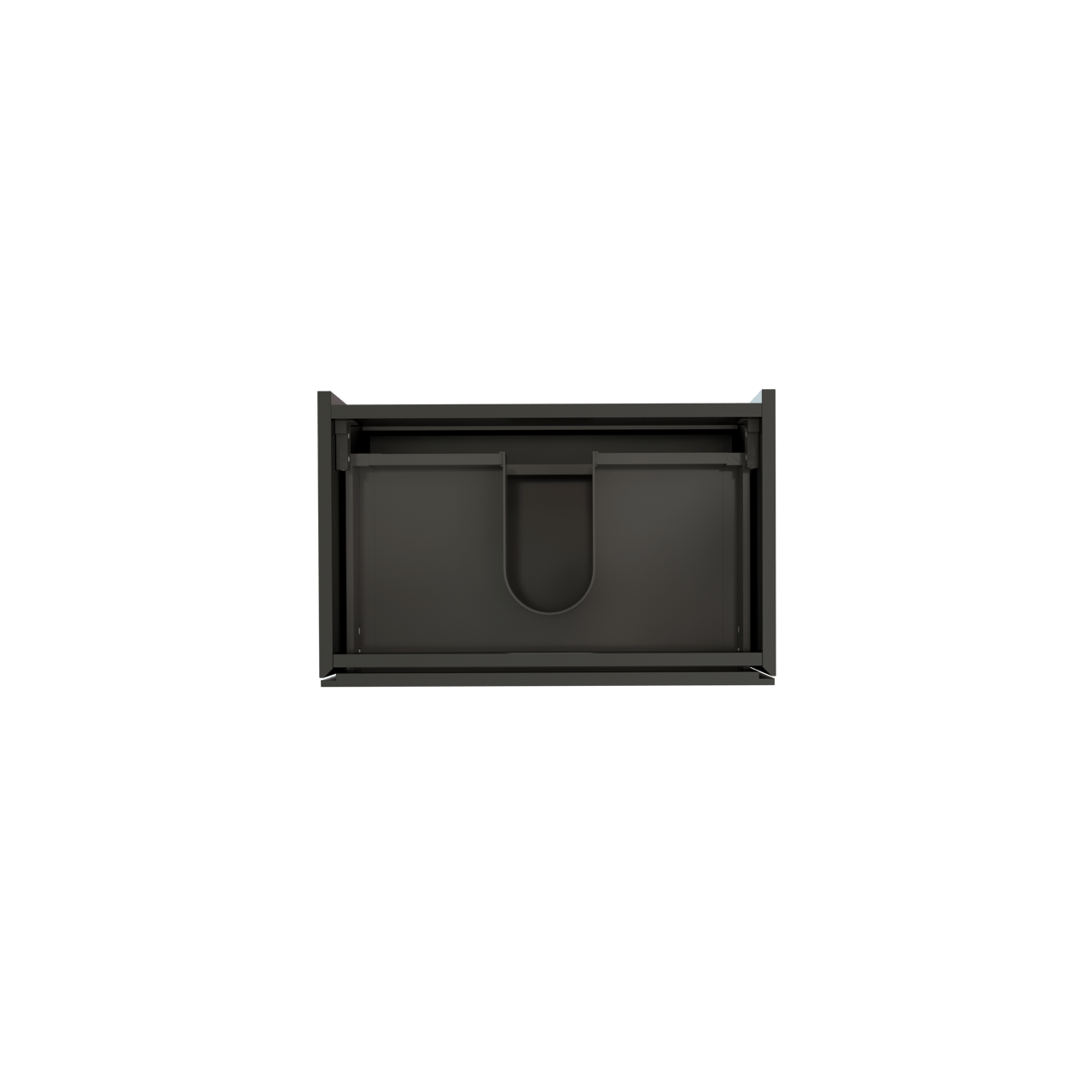 Storke Edge hängender Waschbeckenunterschrank: 60 x 40 cm, Schwarz Matt, 2 Schubladen