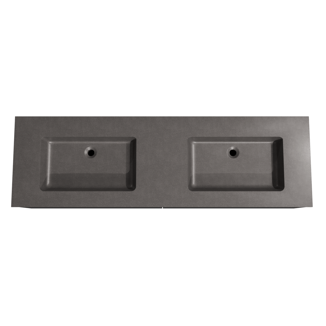 Storke Edge hängendes Möbelstück Set: 170 x 52 cm, Schwarz matt, mit Scuro Doppelwaschtisch, Quarz Schwarz matt