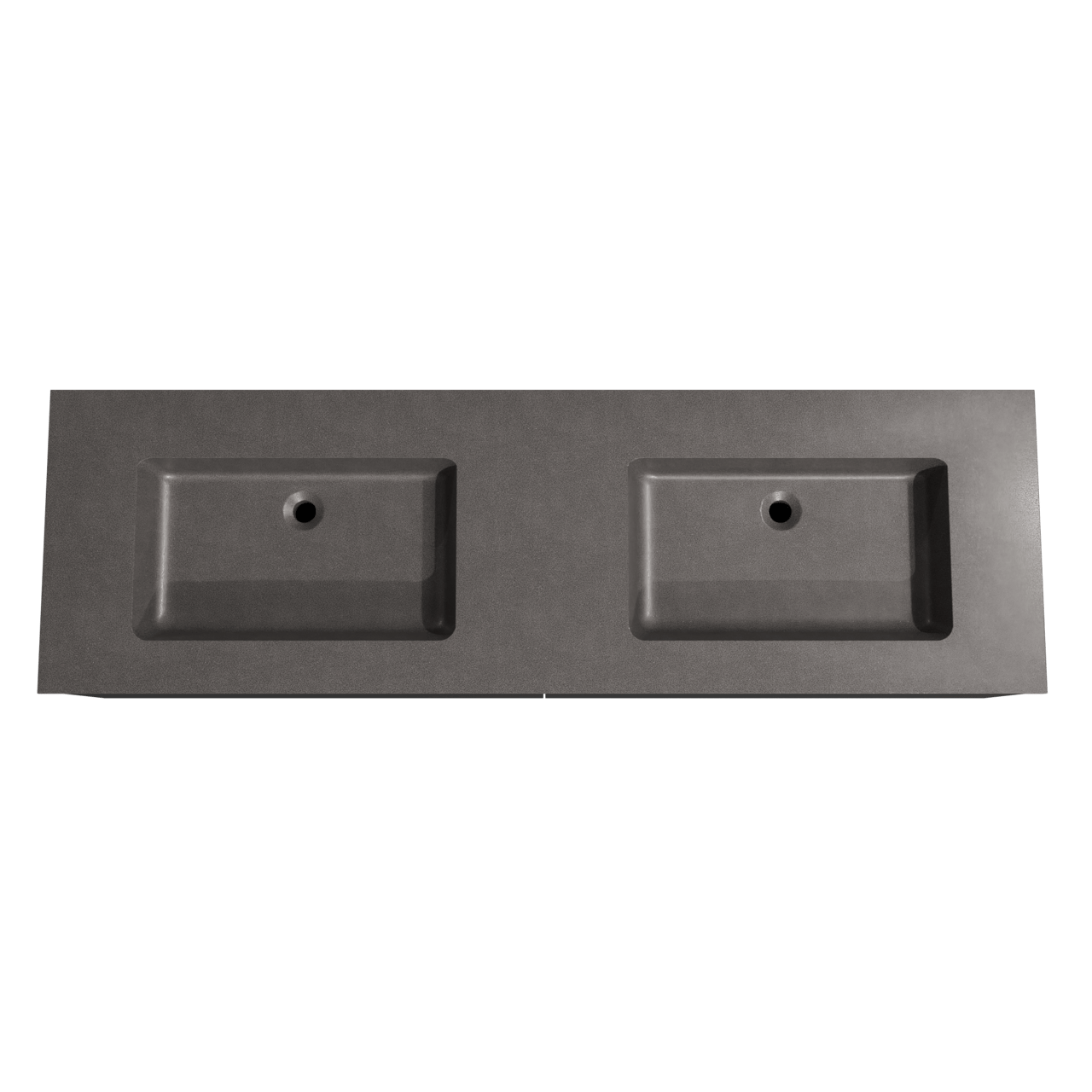 Storke Edge hängendes Möbelstück Set: 170 x 52 cm, Schwarz matt, mit Scuro Doppelwaschtisch, Quarz Schwarz matt