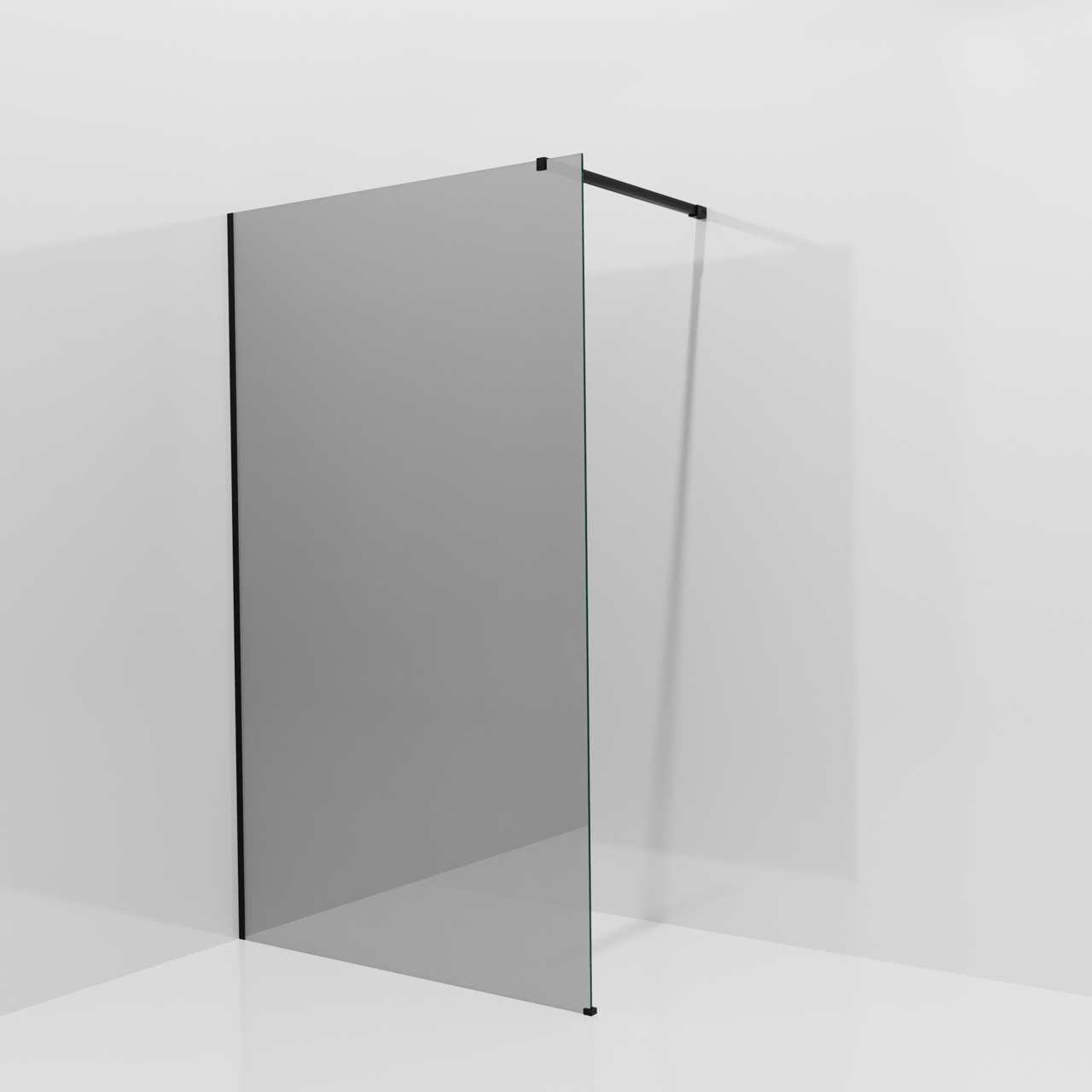 Balmani Modular Walk-In Dusche: 120 x 200 cm, Reflex-Spiegelglas, inklusive Coating, Profil Schwarz matt