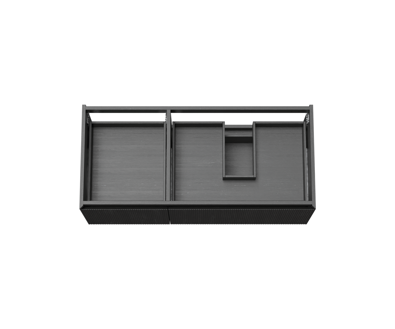 Balmani Fila meuble sous-lavabo suspendu 120 x 55 cm asymétrique droite placage chêne noir 4 tiroirs