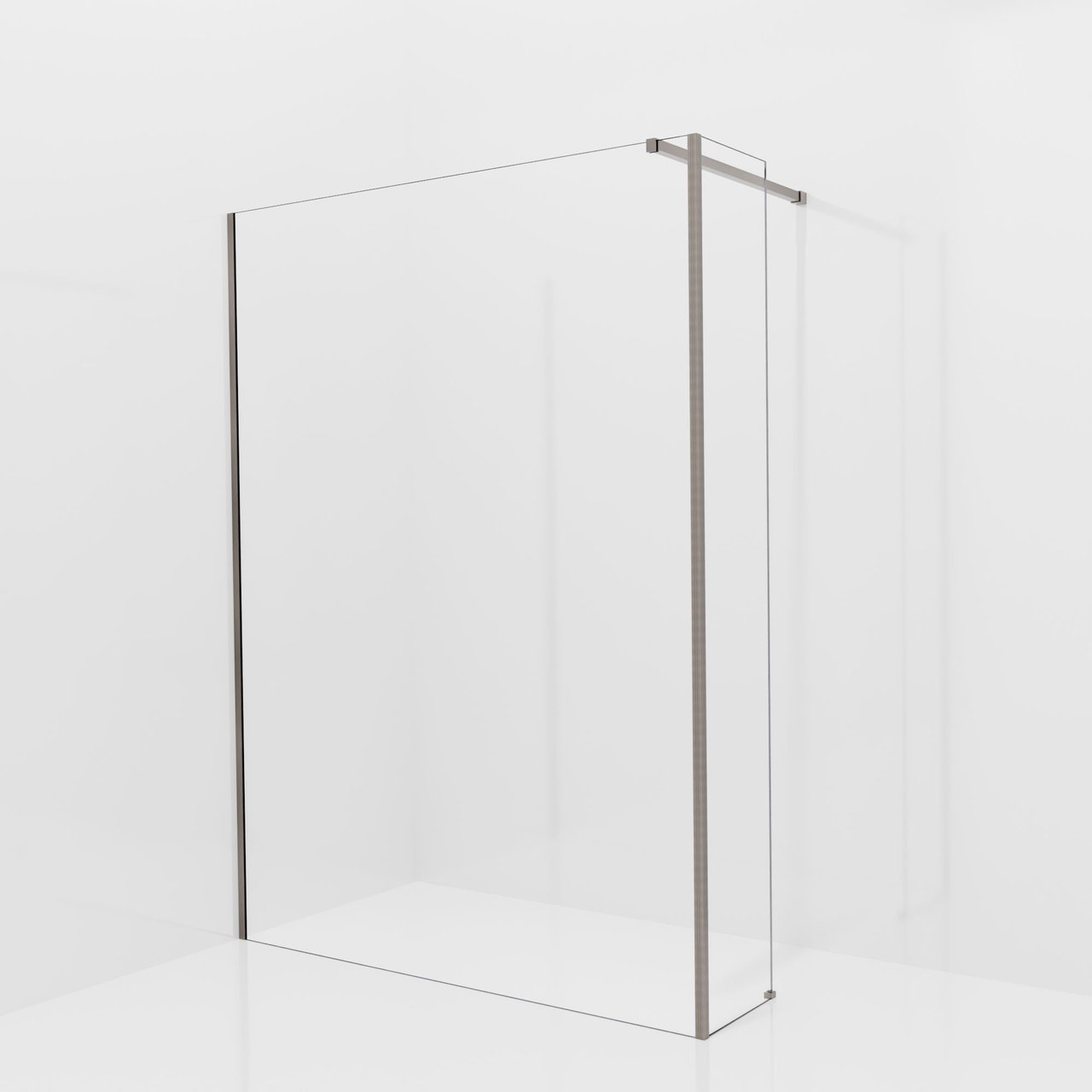 Balmani Modular Walk-In Dusche mit fester Seitenwand: 150 x 200 cm, Klarglas, Profil Brushed GunMetal