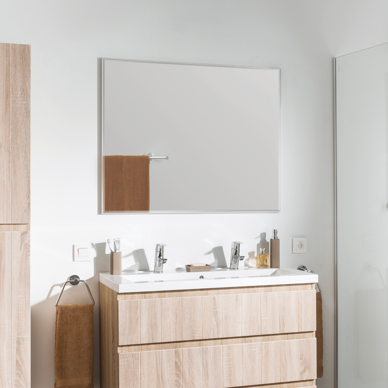 Linie Riflessi rechthoekig badkamerspiegel 98 x 80 cm