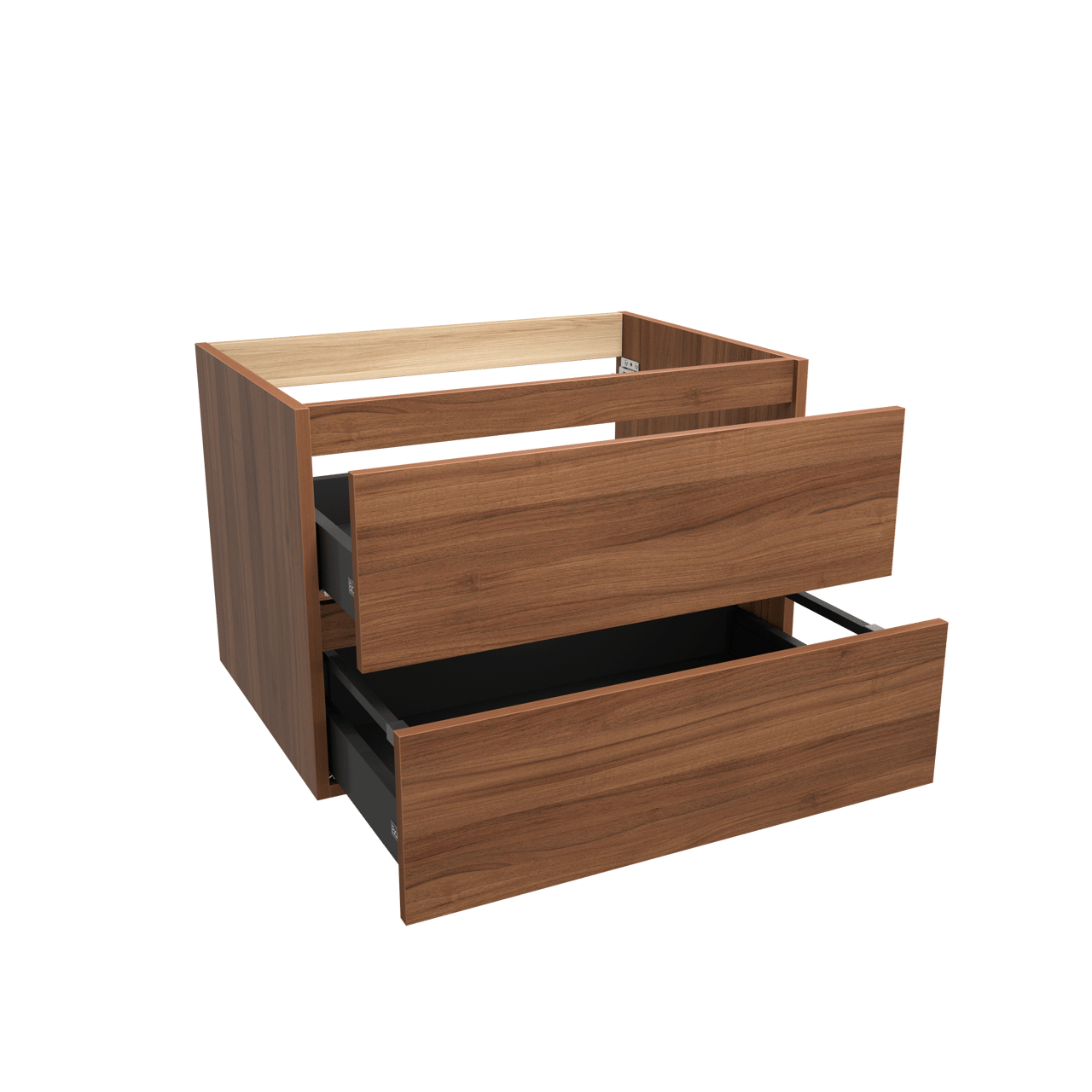 Balmani Lucida zwevende wastafelonderkast 75 x 55 cm notenhout 2 lades