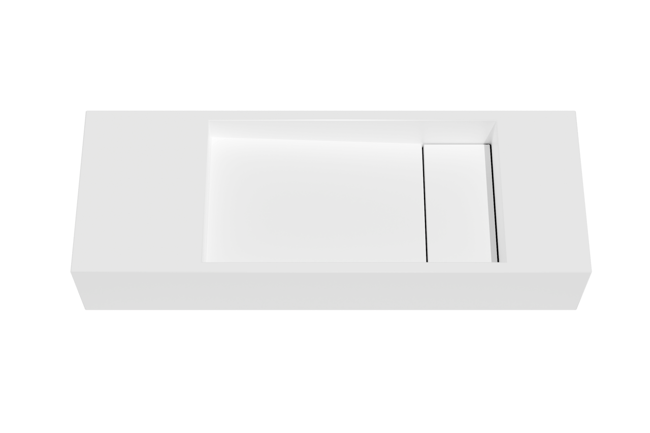 Balmani Mood Handwaschbecken: Solid Surface, Weiß Matt 55x 20 cm