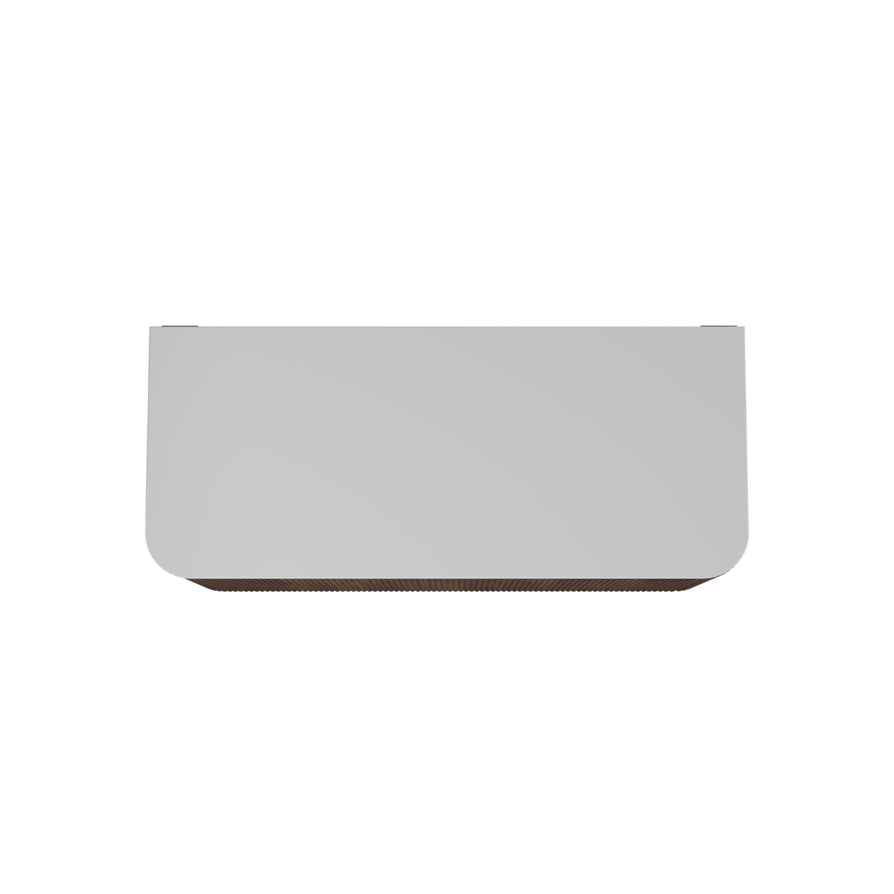 Balmani Moon zwevend badkamermeubel 130 x 55 cm amerikaanse notelaar met Moon enkel of dubbel tablet in solid surface mat wit, Verticale symmetrische rechte ribbel